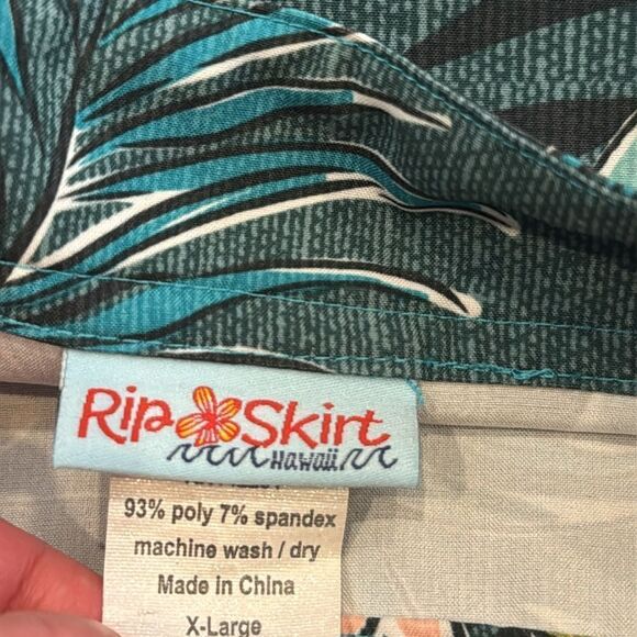 RipSkirt Hawaii Tropical Floral Hawaiian Wrap Swim Cover-Up Mini Skirt XL - Picture 6 of 6